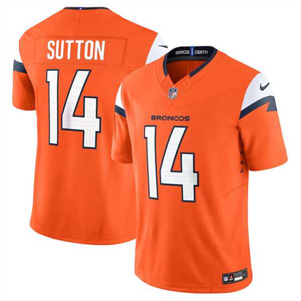Mens Denver Broncos #14 Courtland Sutton Orange 2024 F.U.S.E. Vapor Limited Football Stitched Jersey Dzhi->->NFL Jersey